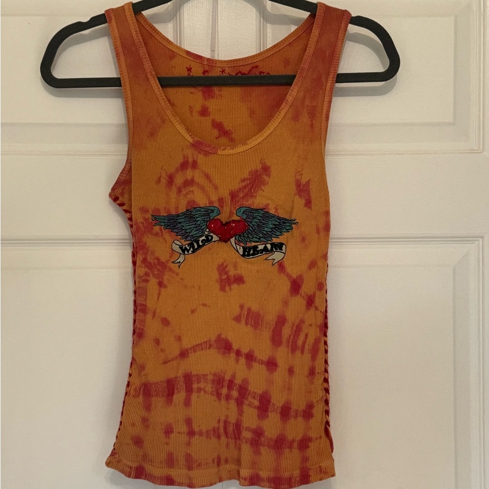 Tiedye Tank with embroidered heart design